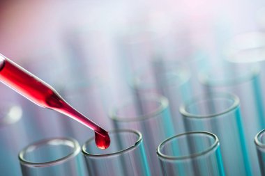 Bilim laboratuarı test tüpleri, laboratuvar ekipmanları.