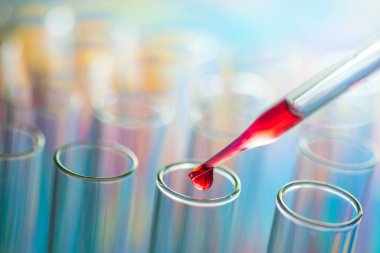 Bilim laboratuarı test tüpleri, laboratuvar ekipmanları.