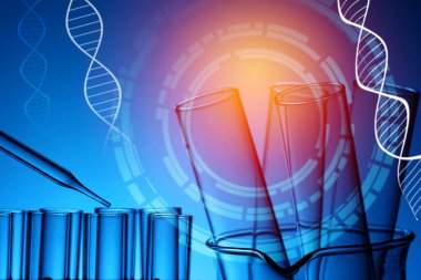 bilim laboratuvar test tüpleri kimyasal formülü ile