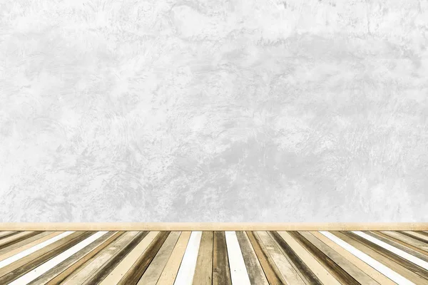 Το ξύλινο πάτωμα σανίδων με πέτρινο τοίχο φόντο — Φωτογραφία Αρχείου