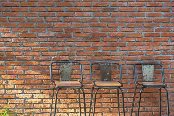 Bar counter on red brick wall background — Stock Photo, Image