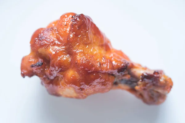 Spicy BBQ chicken wing on white background — Stock Photo, Image
