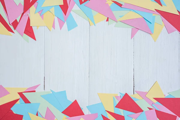 Abstrato colorido forma diagonal de adesivos nota no branco woo — Fotografia de Stock