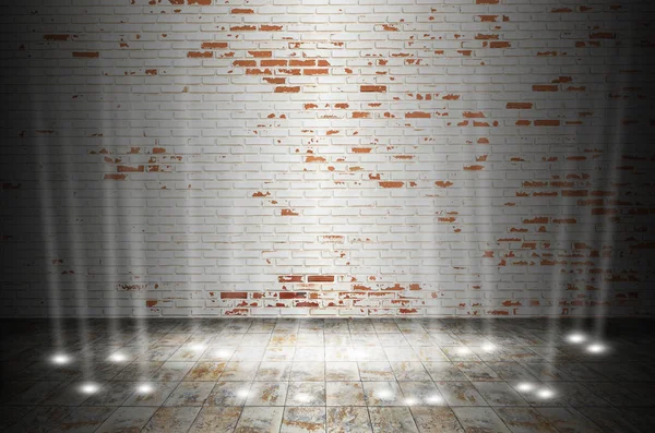 Abstrato luz de palco com piso de pedra para fundo — Fotografia de Stock