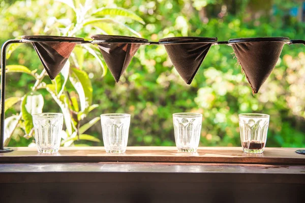 Hot coffee blending to the glass — Stock Photo, Image