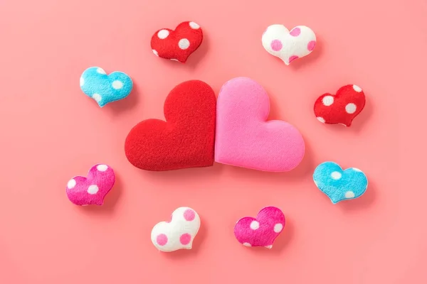 Rosso e rosa amante del cuore — Foto Stock