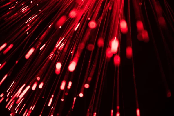 Lumière floue abstraite de ligne de fibre optique pour le réseau ou le technolog — Photo