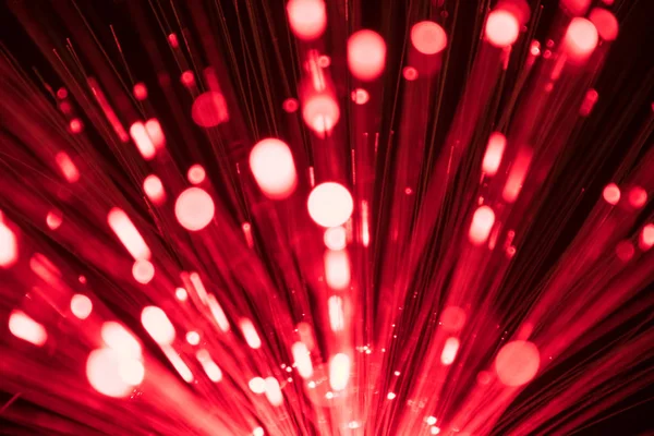 Luz de linha de fibra óptica embaçada abstrata para rede ou technolog — Fotografia de Stock