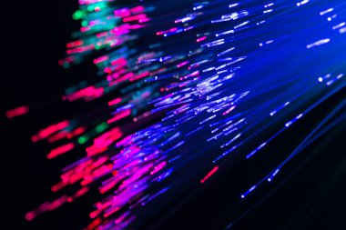 soyut bulanık fiber optik ağ veya teknoloji için ışık bac