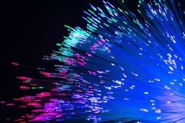 soyut bulanık fiber optik ağ veya teknoloji için ışık bac