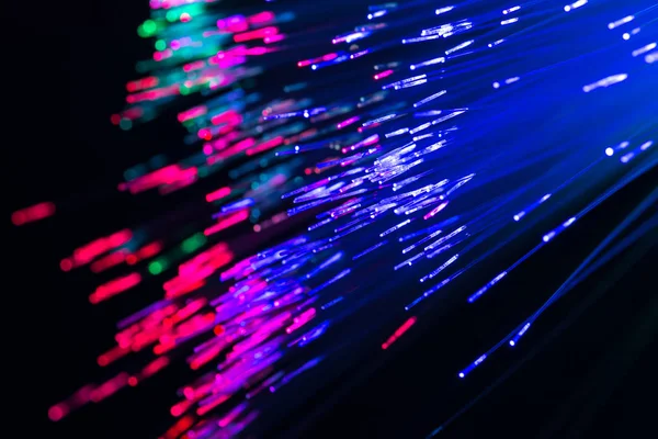 Abstract blurred fiber optic light for network or technology bac — Stock Photo, Image