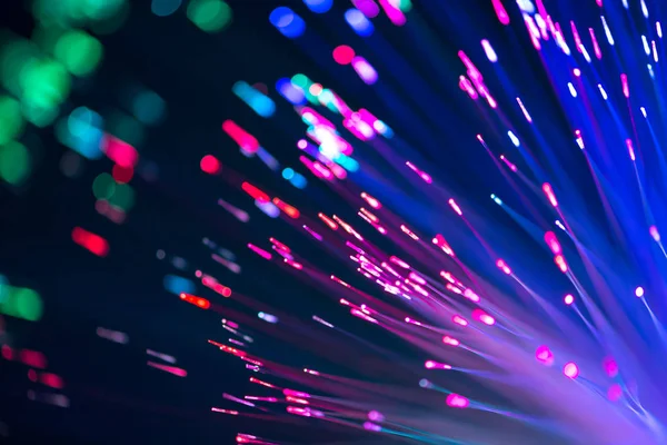 Abstract blurred fiber optic light for network or technology bac — Stock Photo, Image