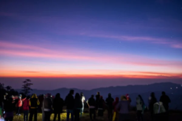 Abstract blurred of people waiting for the sunrise — Stock Photo, Image