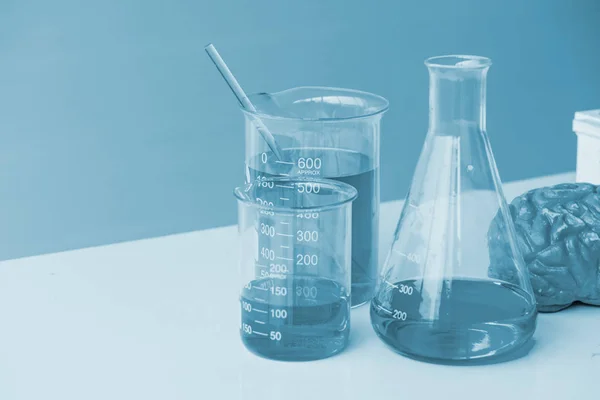 Agy modell laboratóriumi üvegedények, laboratóriumi berendezések co — Stock Fotó