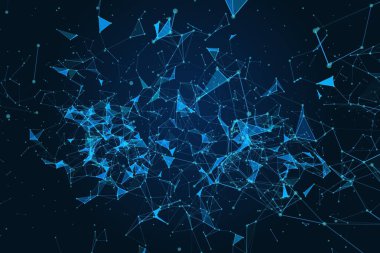 nokta ve çizgi bağlantısı ile soyut çokgen alanı