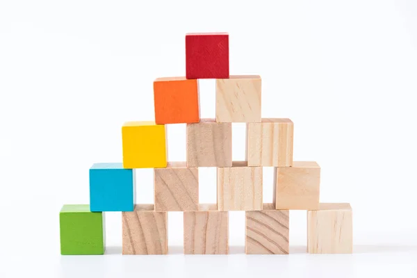 Stack of wood cube building blocks — Stock Photo, Image