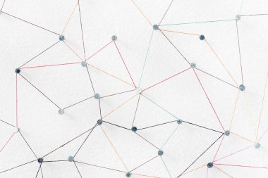 Web hattı bağlantısı renk iplik çivi düğümden soyut