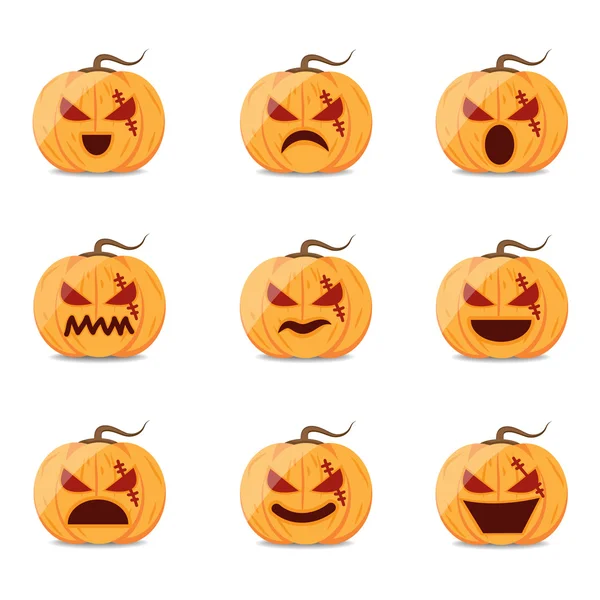 Halloween calabaza vector conjunto de dibujos animados . — Archivo Imágenes Vectoriales