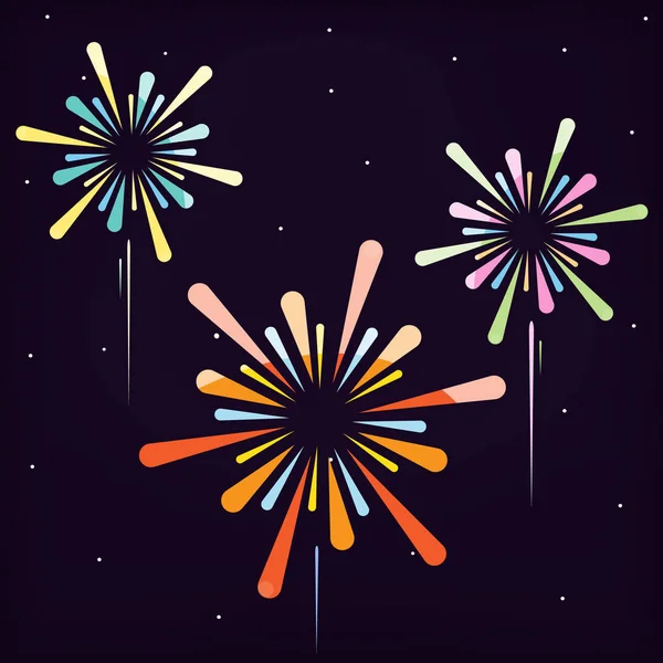 Diseño de fuegos artificiales para el festival . — Vector de stock