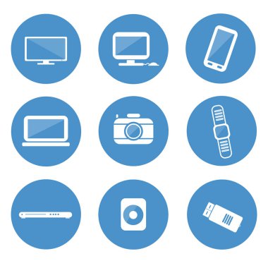 Vektör tasarımı elektronik Icon set.