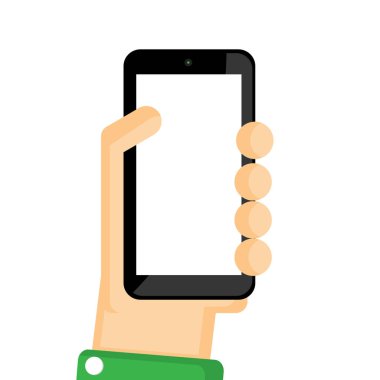 El telefon vektör karikatür tasarım tutarak.