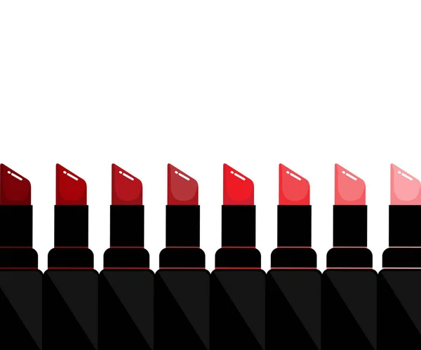 Rode lippenstift kleurovergang voor vrouwen. — Stockvector