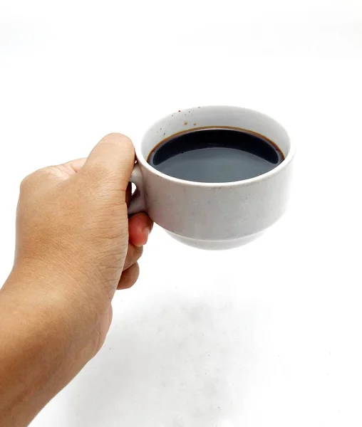 Café negro sobre fondo blanco — Foto de Stock