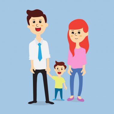 Aile karikatür vektör tasarımı .