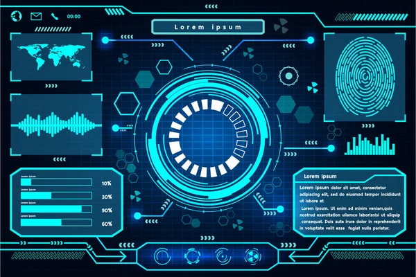 Desain teknologi antarmuka Futuristik. Elemen gambar ini dilengkapi oleh Nasa - Stok Vektor