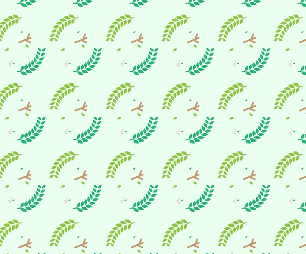 Grüne Blatt Muster Hintergrund Design. — Stockvektor