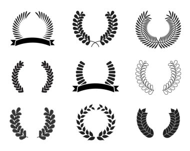 Yaprak defne set vektör tasarımı