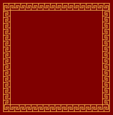 Çin dekoratif sarı kare kare kırmızı zemin üzerine .