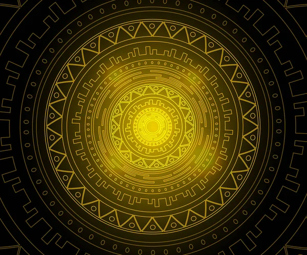 Mandala Oro Sobre Fondo Negro — Archivo Imágenes Vectoriales