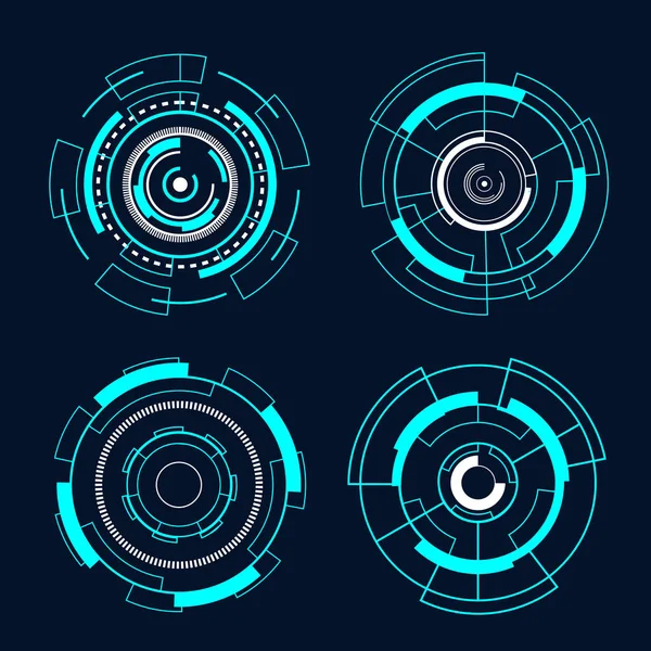 Cerchio Futuristico Interfaccia Tecnologia Hud Design Vettoriale — Vettoriale Stock