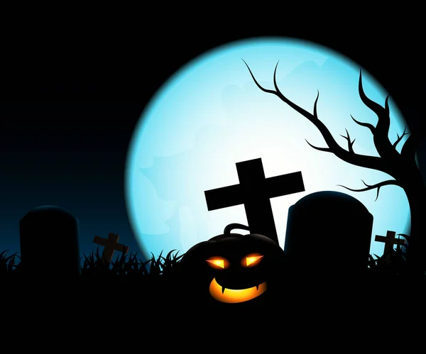 Halloween Měsíc Noční Vektorový Design — Stockový vektor