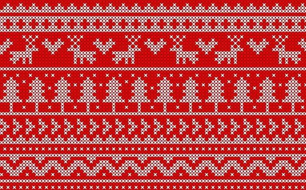 Örme Noel Pattern Vector Tasarım — Stok Vektör