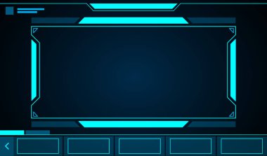 Kare çerçeve soyut teknoloji gelecekteki arayüz hud.