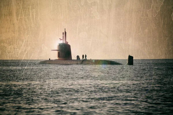 Submarino, tekstyrnaya processamento de fotos — Fotografia de Stock