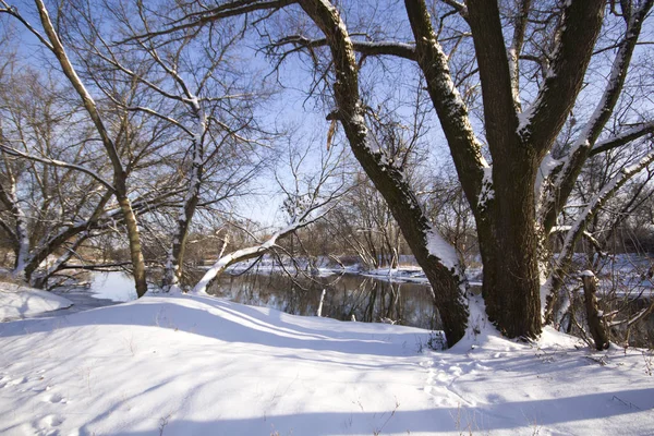 冬季河流景观 — 图库照片