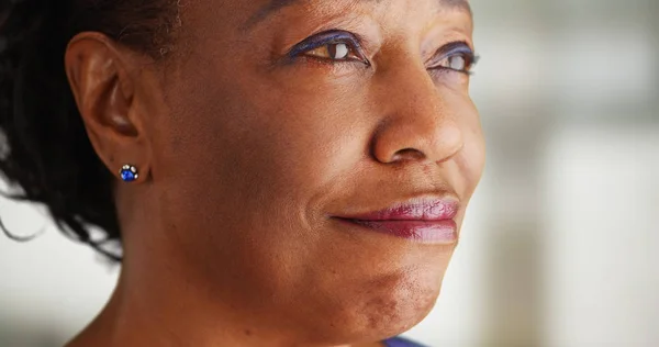 Close Older Black Woman Being Very Happy — Stock Photo, Image