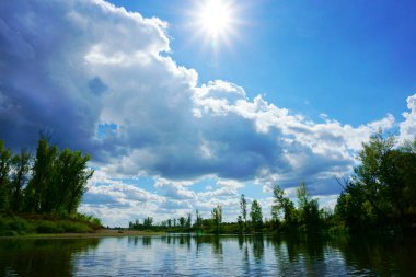 gökyüzü manzara nehir orman