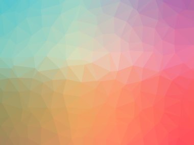 Soyut gökkuşağı turuncu mavi pembe degrade çokgen şeklinde backgr