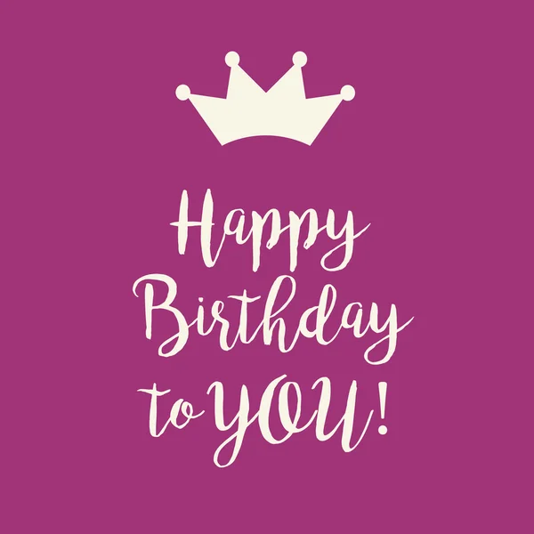 Pink Happy Birthday card with a crown