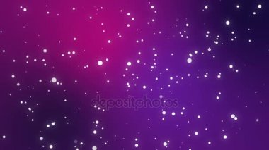 Yanıp sönen beyaz ışık parçacıkları arasında bir mor pembe degrade arka plan hareketli