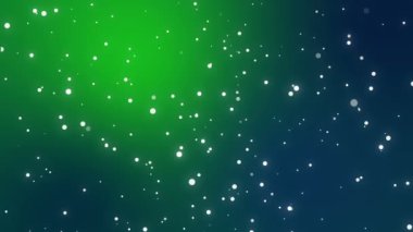 Parlak beyaz ışık parçacıkları arasında deniz mavisi hareketli gradyan arka planı yeşil