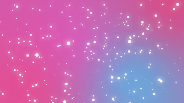 Mignon fond bleu rose romantique avec des particules de lumière scintillantes — Video