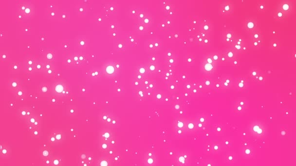 Cute romantic pink background with sparkling light particles — Stock Video