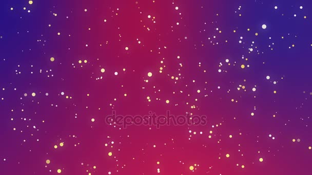 发光的紫色蓝色粉红色背景上的白色黄色火花 — 图库视频影像