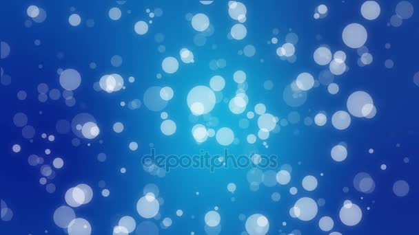 Abstract blue holiday background with bokeh lights — Stock Video
