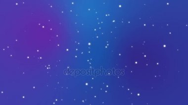 Mor mavi degrade arka plan üzerinde ışık parçacık yıldız ile Galaxy animasyon